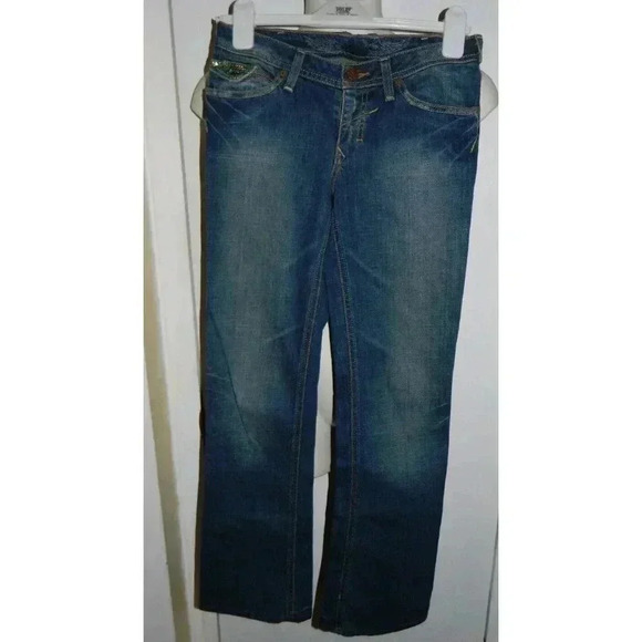 J & COMPANY Bootcut Embellished Distressed OCEAN Jeans SIZE 28 x 31 - Picture 1 of 5